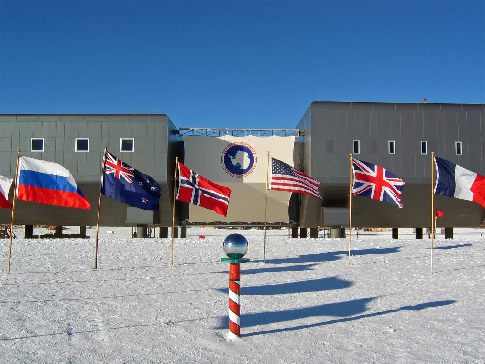 Greenwich Meridian Marker; South Pole